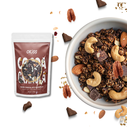 70% Dark cocoa granola